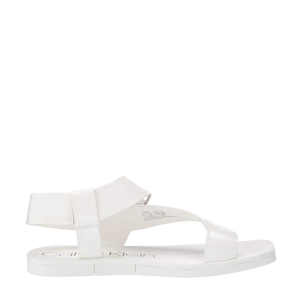 Calvin Klein Leather Peep Toe Ankle Strap Sandals - Picture 7 of 8